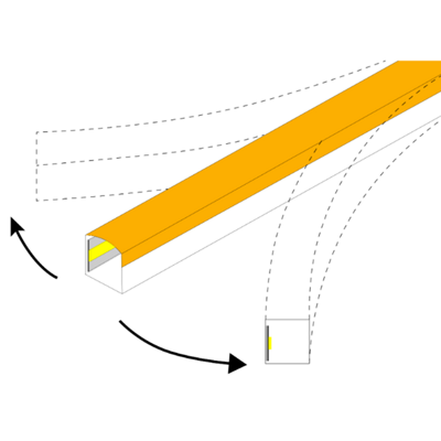 Horizontal biegbar