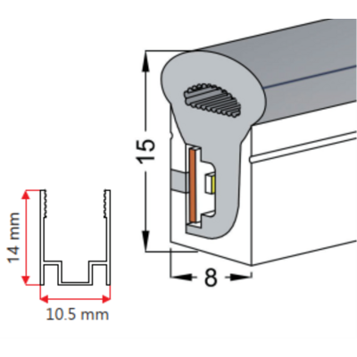 Flexband 8/15 horizontal biegbar
