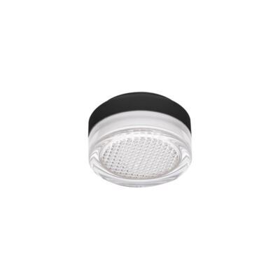Anbauleuchte Luneo schwarz, Glas Riffel