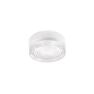 Anbauleuchte Luneo weiss, Glas gerillt