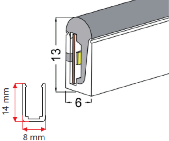 Flexband 6/12b horizontal biegbar