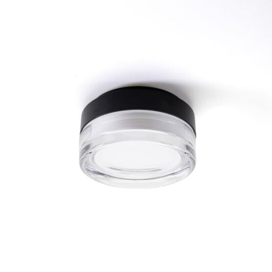 Anbauleuchte Luneo schwarz, Glas klar
