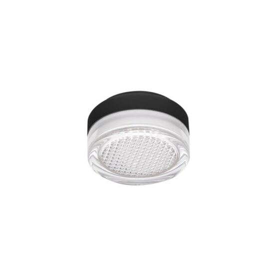 Anbauleuchte Luneo schwarz, Glas Riffel